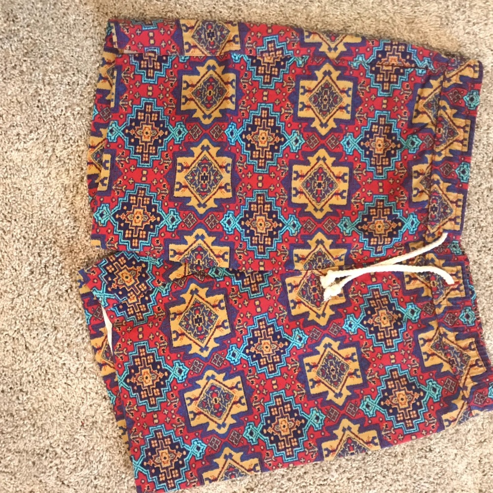 Drawstring print shorts